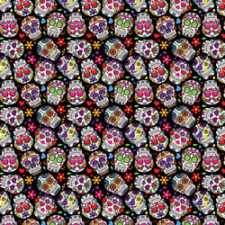 Printed Pattern Vinyl - Glossy - Sugar Skulls 12" x 12" Sheet