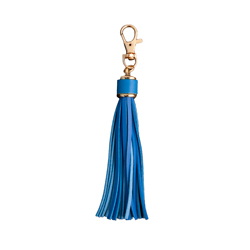 Large Faux Leather Tassel - Blue