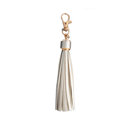 Large Faux Leather Tassel - Silver
