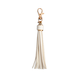 Large Faux Leather Tassel - White
