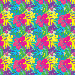 Printed Pattern Vinyl - Glossy - Tropical Flowers 12" x 12" Sheet