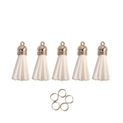 Mini Tassels 5 Pack - White