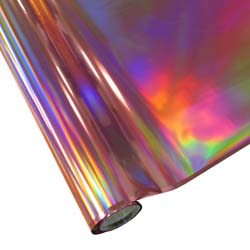 25 Foot Roll of 12" StarCraft Electra Foil - Pink Holographic Rainbow