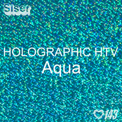 12" x 20" Sheet Siser Holographic HTV - Aqua