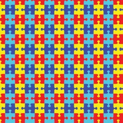 Printed Pattern Vinyl - Glossy - Autism Puzzle 12" x 12" Sheet