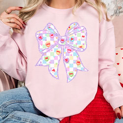 Press Ready Transfer - Candy Hearts Bow