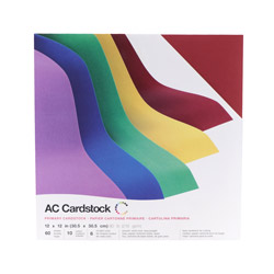 American Craft Cardstock Smooth Variety Pack 60 12" x 12" Sheets - Primaries