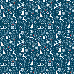 Printed Pattern Vinyl - Christmas Doodle - 12" x 24" 