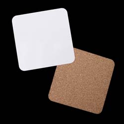 Sublimation Coaster with Cork  4" x 4" - 2 Pack 