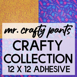 Mr.Crafty Pants Crafty Collection - Matte Printed Pattern Adhesive Vinyl  -  12" x 12" Sheets
