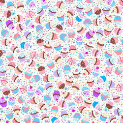 Printed Pattern Vinyl - Glossy - Cupcakes 12" x 12" Sheet