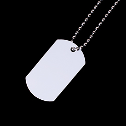 Unisub Two Sided Dog Tag with Chain - 1.16" x 2"