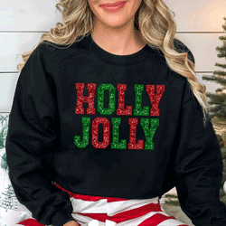 Press Ready Transfer - Faux Sequin Holly Jolly