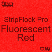12" x 15" Sheet Siser Stripflock Pro HTV - Fluorescent Red