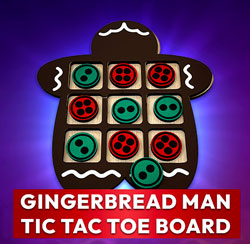 2025 Wooden Gingerbread Man Tic Tac Toe Board