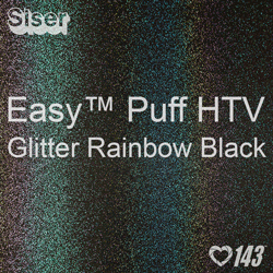 Easy™ Puff HTV: 12" x 24" - Glitter Rainbow Black