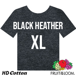 Fruit of the Loom HD Cotton T-shirt - Black Heather - XL