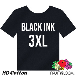 Fruit of the Loom HD Cotton T-shirt - Black Ink - 3XL