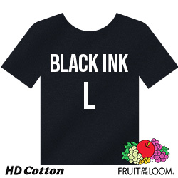 Fruit of the Loom HD Cotton T-shirt - Black Ink - Large
