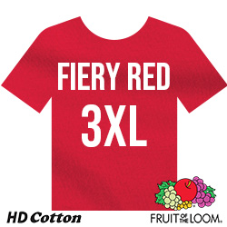 Fruit of the Loom HD Cotton T-shirt - Fiery Red - 3XL