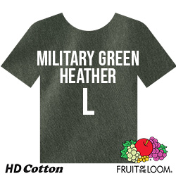 Fruit of the Loom HD Cotton T-shirt - Military Green Heather - Large