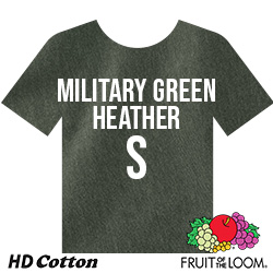 Fruit of the Loom HD Cotton T-shirt - Military Green Heather - Small
