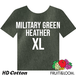 Fruit of the Loom HD Cotton T-shirt - Military Green Heather - XL