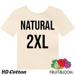 Fruit of the Loom HD Cotton T-shirt - Natural - 2XL