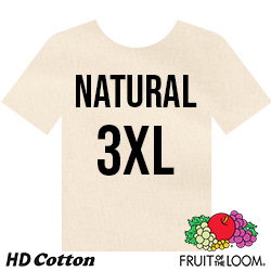 Fruit of the Loom HD Cotton T-shirt - Natural - 3XL