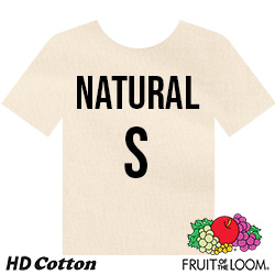 Fruit of the Loom HD Cotton T-shirt - Natural - Small