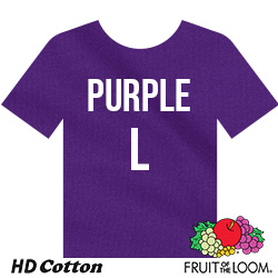 Fruit of the Loom HD Cotton T-shirt - Purple - Large