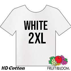 Fruit of the Loom HD Cotton T-shirt - White - 2XL