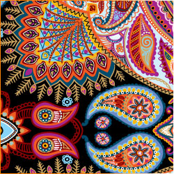 Printed Pattern Vinyl - Glossy - Ornate Paisley 12" x 12" Sheet