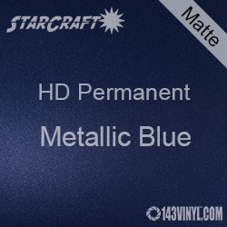 24" x 10 Yard Roll - StarCraft HD Matte Permanent Vinyl - Metallic Blue