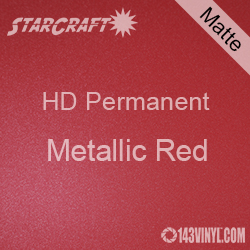 12" x 24" Sheet - StarCraft HD Matte Permanent Vinyl - Metallic Red 