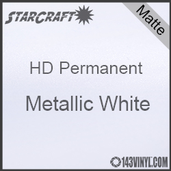 24" x 10 Yard Roll - StarCraft HD Matte Permanent Vinyl - Metallic White 