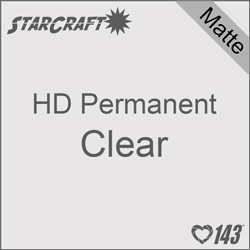 12" x 5' Roll - StarCraft HD Matte Permanent Vinyl - Clear