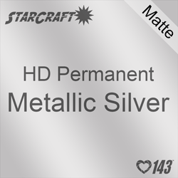 12" x 5' Roll - StarCraft HD Matte Permanent Vinyl - Metallic Silver