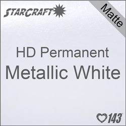 12" x 5' Roll - StarCraft HD Matte Permanent Vinyl - Metallic White 