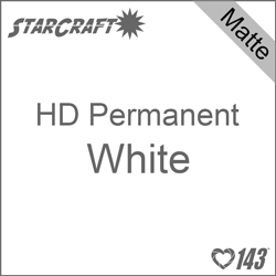 12" x 5' Roll - StarCraft HD Matte Permanent Vinyl - White