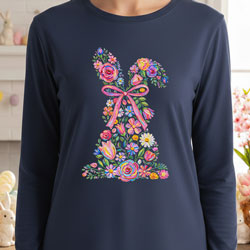 Press Ready Transfer - Painted Floral Bunny