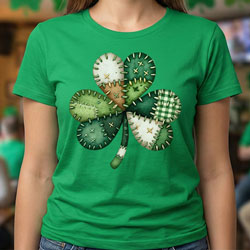 Press Ready Transfer - Patchwork Shamrock