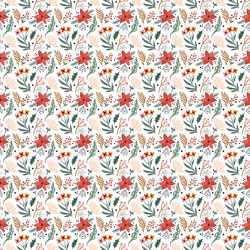 Printed Pattern Vinyl - Poinsettia Perfect White - 12" x 12"