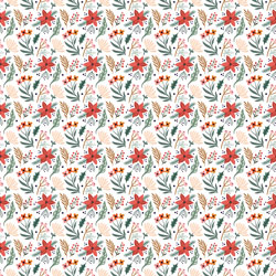 Printed Pattern Vinyl - Poinsettia Perfect White - 12" x 12"