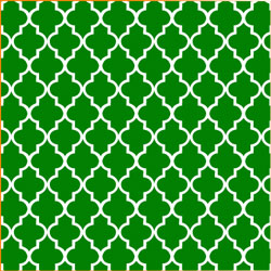 Printed Pattern Vinyl - Glossy - Green and White Quatrefoil 12" x 12" Sheet