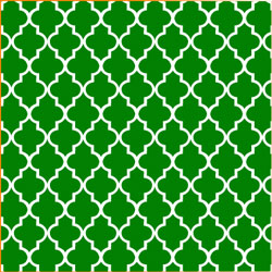 Printed Pattern Vinyl - Glossy - Green and White Quatrefoil 12" x 12" Sheet