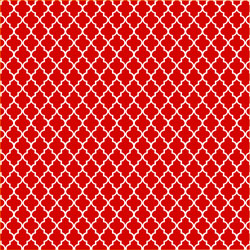Printed Pattern Vinyl - Glossy - Red and White Small Quatrefoil 12" x 12" Sheet