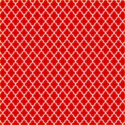 Printed Pattern Vinyl - Glossy - Red and White Small Quatrefoil 12" x 24" Sheet