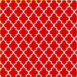 Printed Pattern Vinyl - Glossy - Red and White Quatrefoil 12" x 24" Sheet