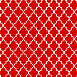 Printed Pattern Vinyl - Glossy - Red and White Quatrefoil 12" x 24" Sheet
